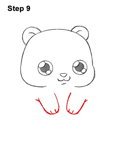 How to Draw Cute Cartoon Panda Bear Chibi 9