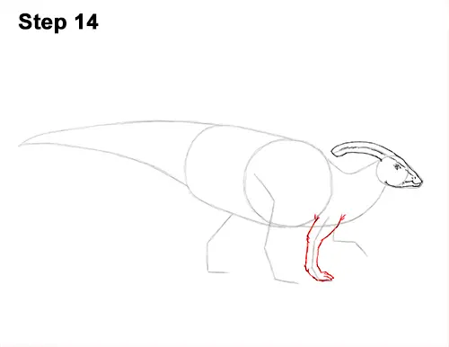 How to Draw a Parasaurolophus Dinosaur 14
