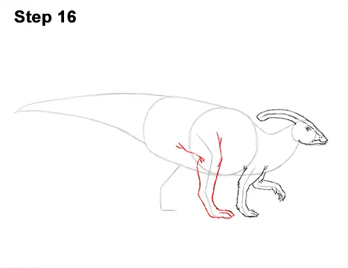 How to Draw a Parasaurolophus Dinosaur 16