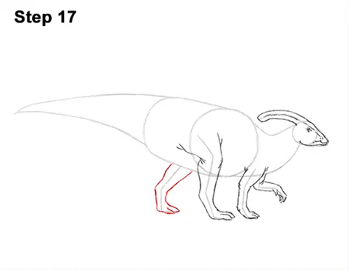 How to Draw a Parasaurolophus Dinosaur 17