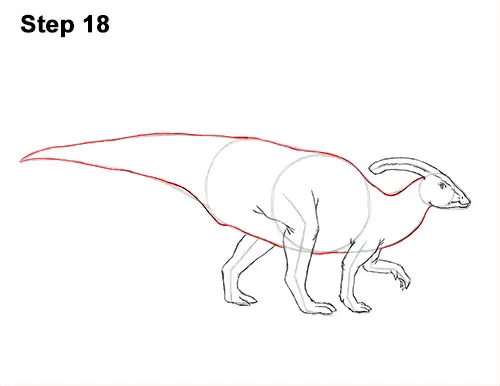 How to Draw a Parasaurolophus Dinosaur 18