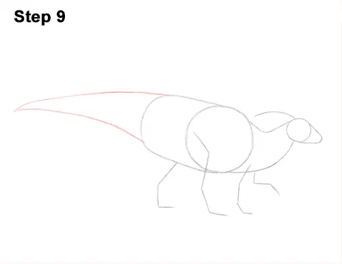 How to Draw a Parasaurolophus Dinosaur 9
