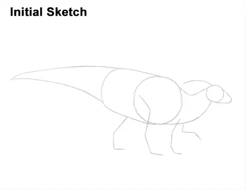How to Draw a Parasaurolophus Dinosaur Sketch