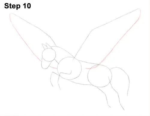 Draw Pegasus Horse Wings 10