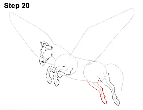 Draw Pegasus Horse Wings 20