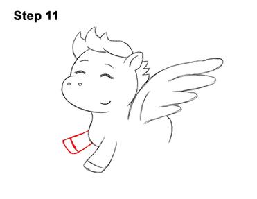 how to draw a pegasus flying step by step