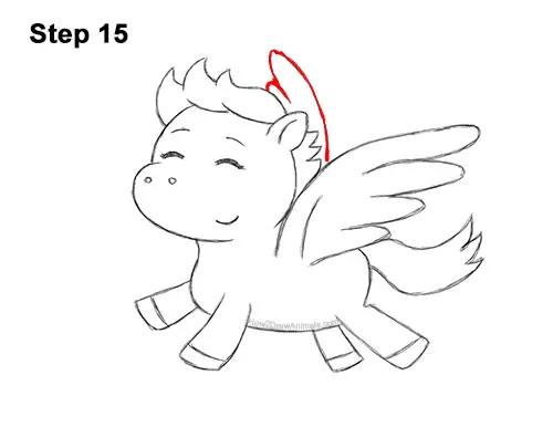 How to Draw Cute Cartoon Pegasus Wings Chibi Kawaii 15
