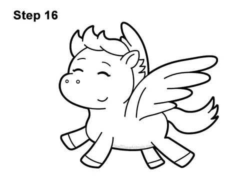 How to Draw a Pegasus (Cartoon) VIDEO & Step-by-Step Pictures