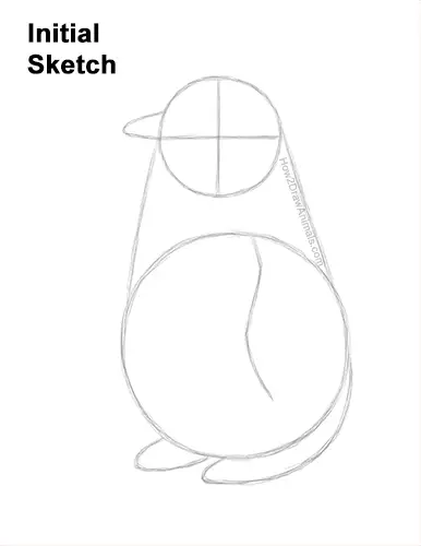 How to Draw a Cute Emperor Penguin Baby Chick Guides Lines