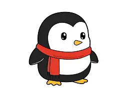 How to draw a Cartoon Penguin Scarf
