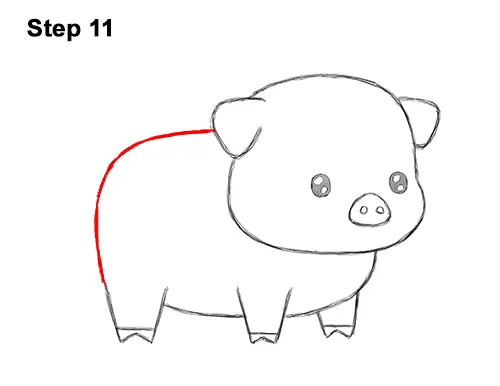 How to Draw Cute Cartoon Pig Chibi Kawaii 11