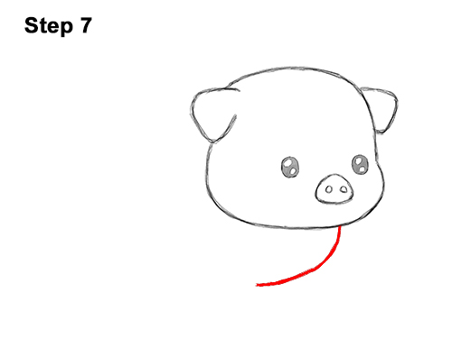How to Draw Cute Cartoon Pig Chibi Kawaii 7