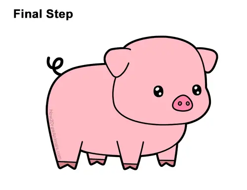 How to Draw Cute Cartoon Pig Chibi Kawaii