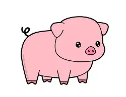 How to draw a Cute Cartoon Chibi Kawaii Pig