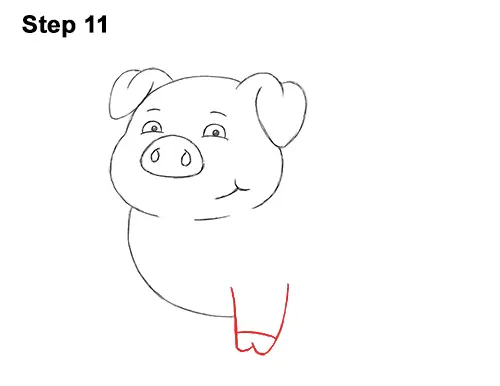 How to Draw a Cute Little Mini Funny Cartoon Pig Piglet 11