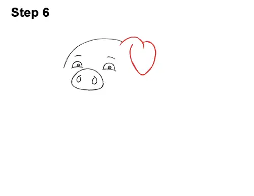 How to Draw a Cute Little Mini Funny Cartoon Pig Piglet 6