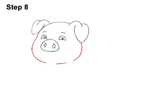 How to Draw a Cute Little Mini Funny Cartoon Pig Piglet 8