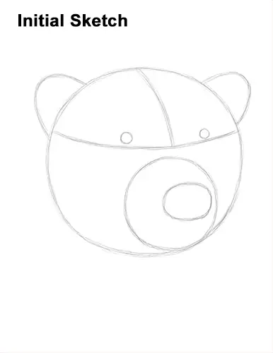 How to Draw a Polar Bear Portrait Head Face Guides Lines