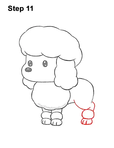 How to Draw a Cute Cartoon Poodle Puppy Dog Chibi Kawaii 11