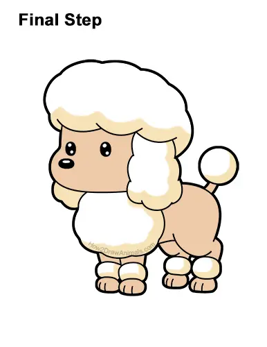 How to Draw a Cute Cartoon Poodle Puppy Dog Chibi Kawaii