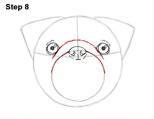 How to Draw Pug Puppy Dog Head Face Portrait 8
