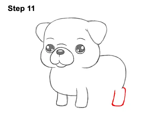 How to Draw Cute Cartoon Pug Puppy Dog Chibi Kawaii 11