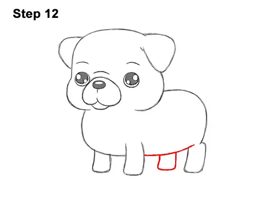 How to Draw Cute Cartoon Pug Puppy Dog Chibi Kawaii 12