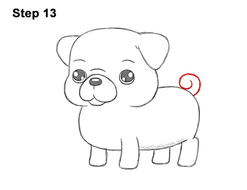 How to Draw a Pug (Cartoon) VIDEO & Step-by-Step Pictures