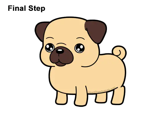 How to Draw Cute Cartoon Pug Puppy Dog Chibi Kawaii