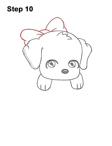 How to Draw a Cute Cartoon Puppy Dog Christmas Stocking Chibi Kawaii 10