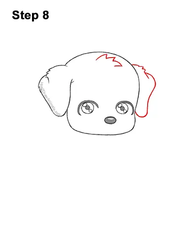 How to Draw a Cute Cartoon Puppy Dog Christmas Stocking Chibi Kawaii 8