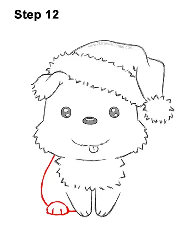 cute cartoon christmas puppy