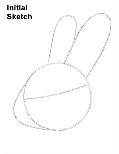 How to Draw Cute Bunny Rabbit Head Face Portrait Guide Lines