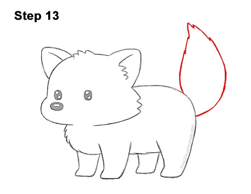 How to Draw a Cute Cartoon Red Panda Chibi Kawaii 13