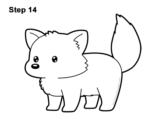 How to Draw a Cute Cartoon Red Panda Chibi Kawaii 14