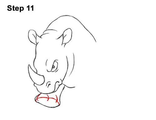 How to Draw Angry Charging Cartoon Rhino Rhinoceros 11