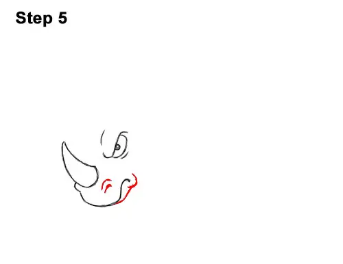 How to Draw Angry Charging Cartoon Rhino Rhinoceros 5