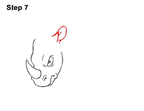 How to Draw Angry Charging Cartoon Rhino Rhinoceros 7