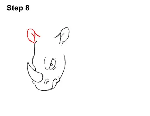 How to Draw Angry Charging Cartoon Rhino Rhinoceros 8