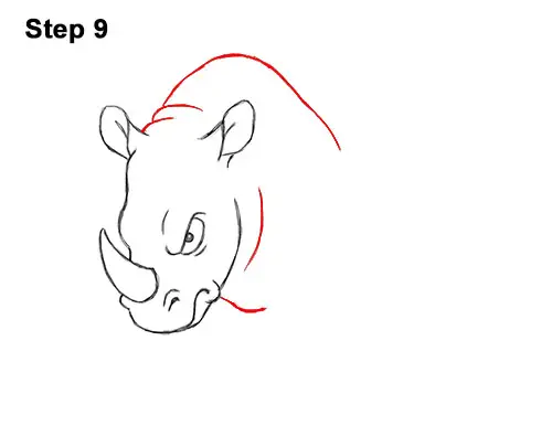 How to Draw Angry Charging Cartoon Rhino Rhinoceros 9
