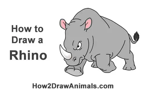 How to Draw an Easy Rhino | Easy drawings, Kindergarten drawing, Easy  drawings for kids