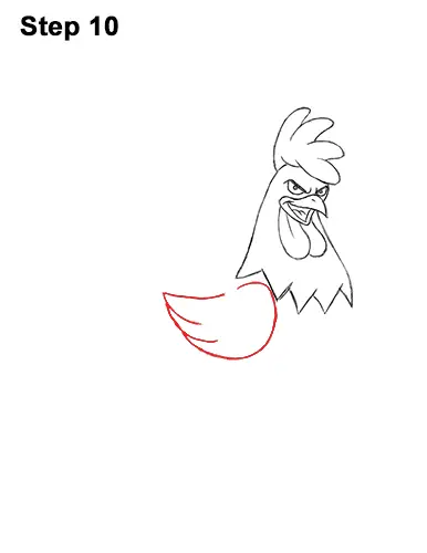 How to Draw Tough Cool Angry Brown Cartoon Rooster 10