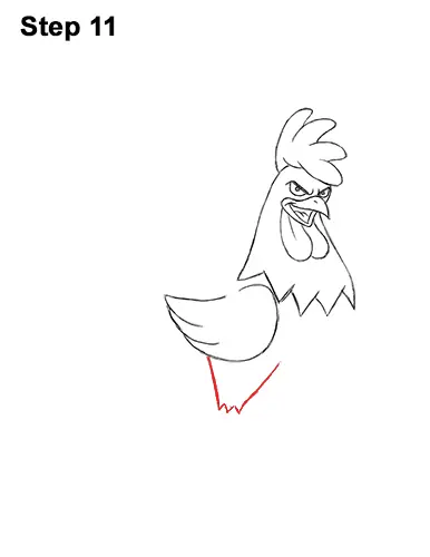 How to Draw Tough Cool Angry Brown Cartoon Rooster 11