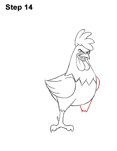 How to Draw Tough Cool Angry Brown Cartoon Rooster 14