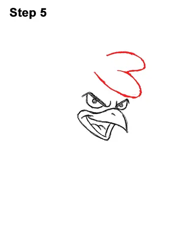How to Draw Tough Cool Angry Brown Cartoon Rooster 5