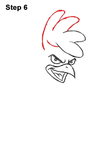 How to Draw Tough Cool Angry Brown Cartoon Rooster 6