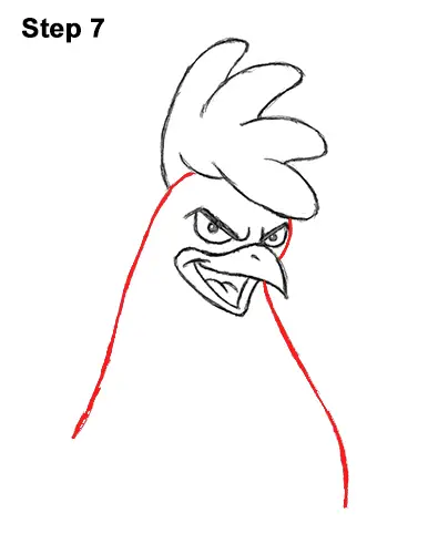 How to Draw Tough Cool Angry Brown Cartoon Rooster 7