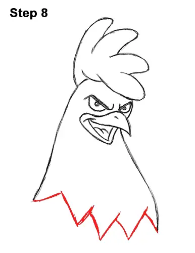 How to Draw Tough Cool Angry Brown Cartoon Rooster 8