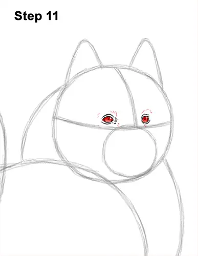 How to Draw a White Samoyed Puppy Dog 11