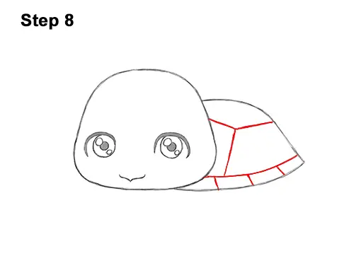 How to Draw a Cute Cartoon Sea Turtle Chibi Kawaii 8